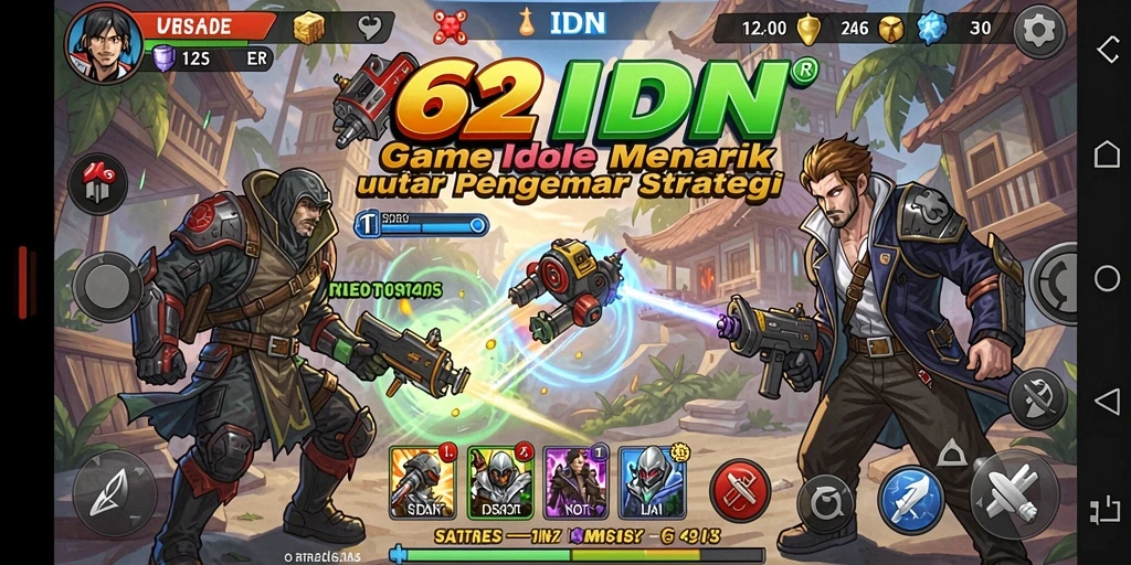 Screenshot gameplay 62IDN yang menunjukkan aksi Idle yang seru.
