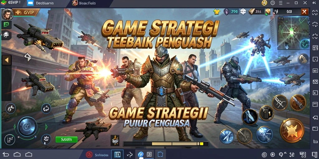 Screenshot gameplay menunjukkan pertempuran strategis yang intens di 6SVIP.