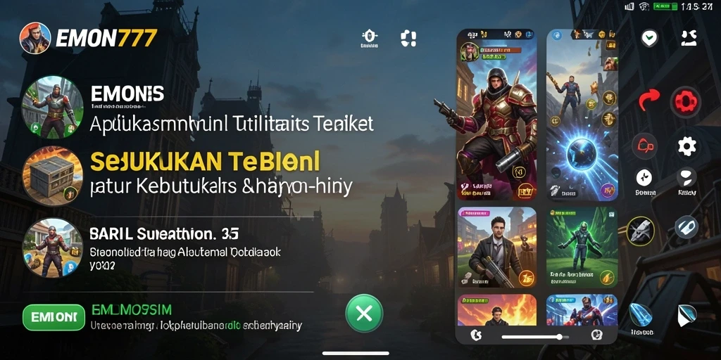 Tampilan utama EMON777 dengan berbagai fitur utilitas yang memudahkan pengguna.