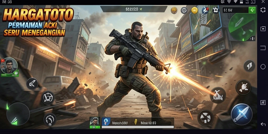 Tampilan utama gameplay HARGATOTO yang menegangkan.