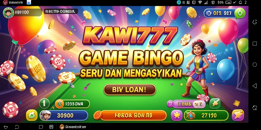 Tampilan gameplay Bingo KAWI777 yang seru dan interaktif.