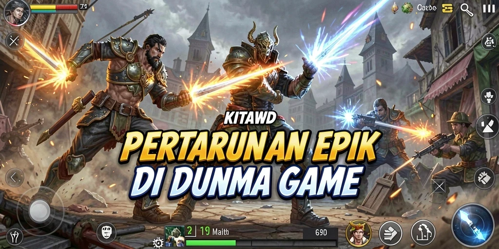 Tampilan aksi mendebarkan dalam KITAWD saat pertarungan berlangsung.