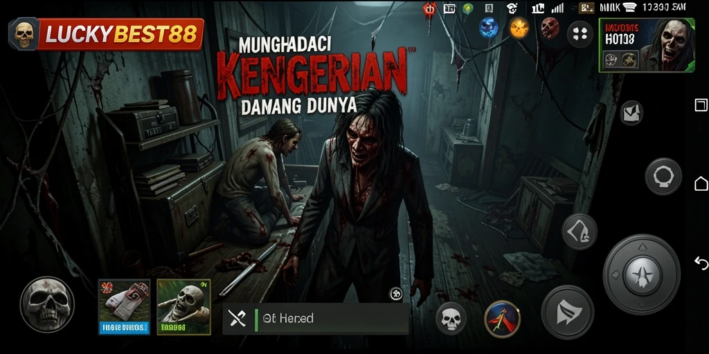 Screenshot gameplay menakutkan dari LUCKYBEST88 yang mengungkap kegelapan.