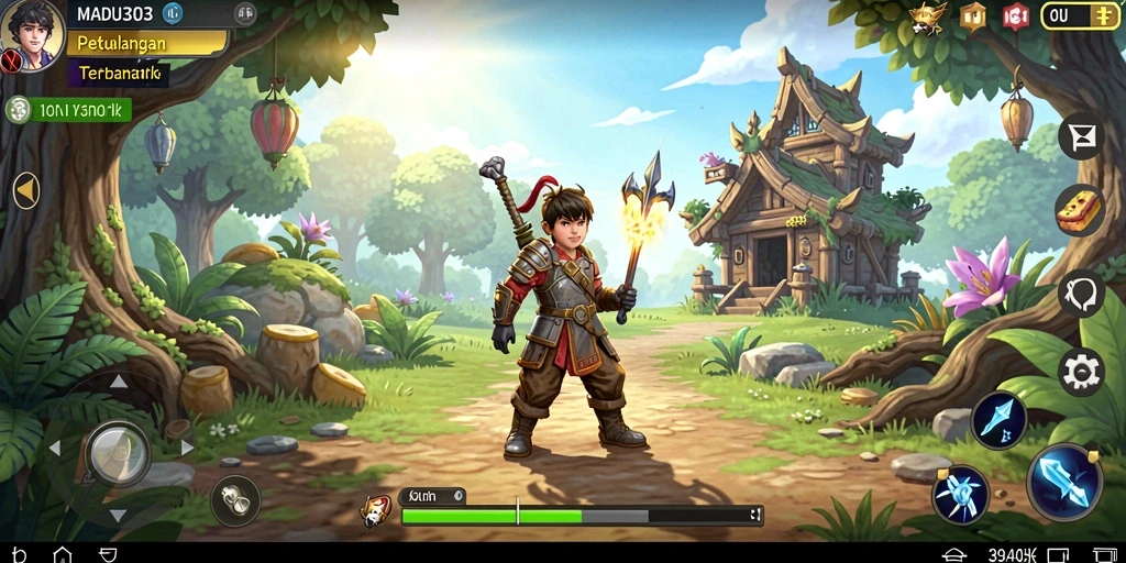 Tampilan gameplay menarik dari MADU303 yang menunjukkan eksplorasi dunia.