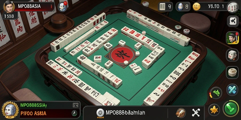 Tampilan gameplay seru dari MPO88ASIA yang penuh strategi Mahjong.