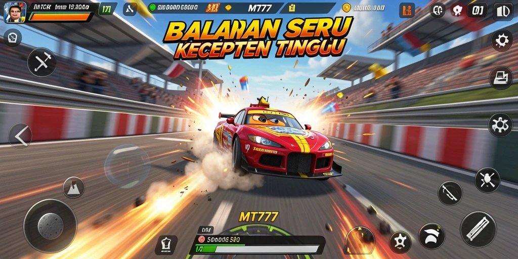 Tampilan seru dari gameplay balapan di MT777 yang penuh aksi.