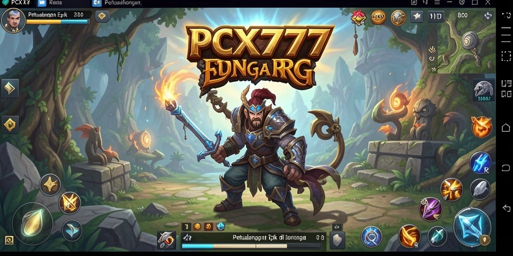 Screenshot gaming PCX777 menampilkan aksi pertempuran RPG yang mendebarkan.
