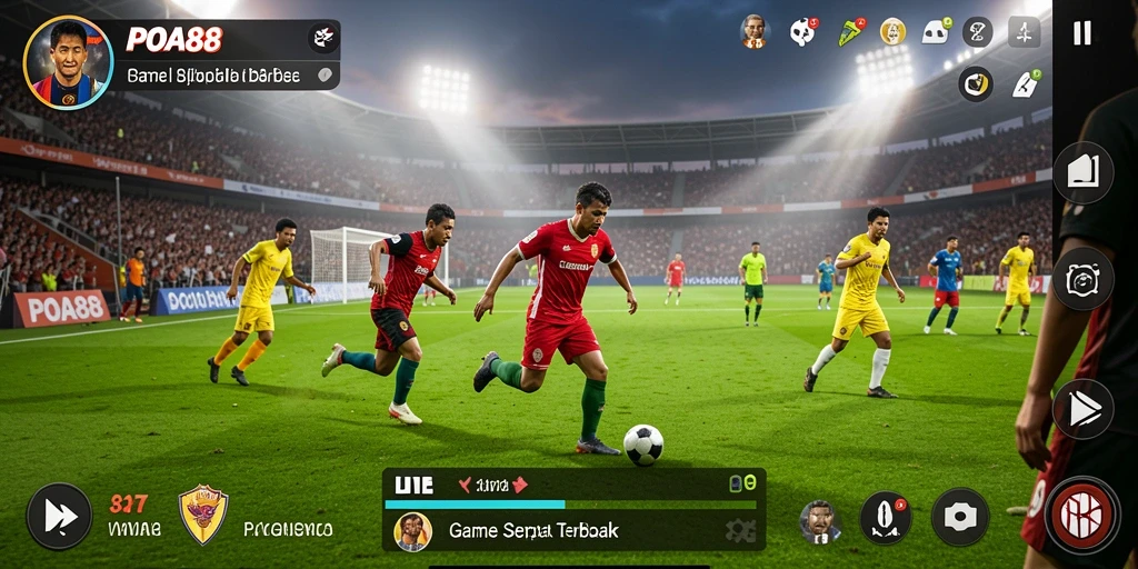Tampilan dinamis gameplay sepak bola di POA88 yang menarik.