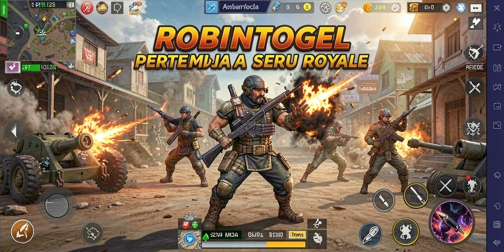 Tampilan menarik dari gameplay Battle Royale di ROBINTOGEL.