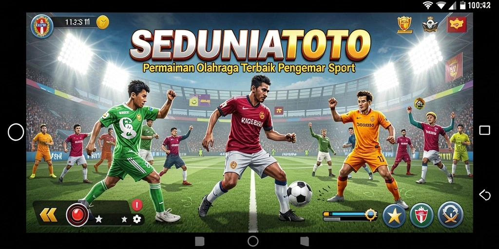 Screenshot gameplay SEDUNIATOTO dengan aksi olahraga yang mendebarkan.