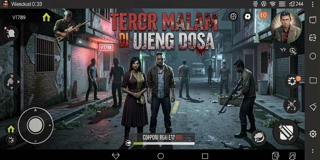 Tampilan gameplay mencekam di dunia menakutkan VT789.